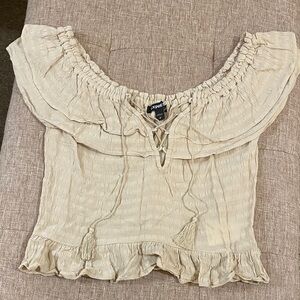 Express Cream Off-Shoulder Blouse